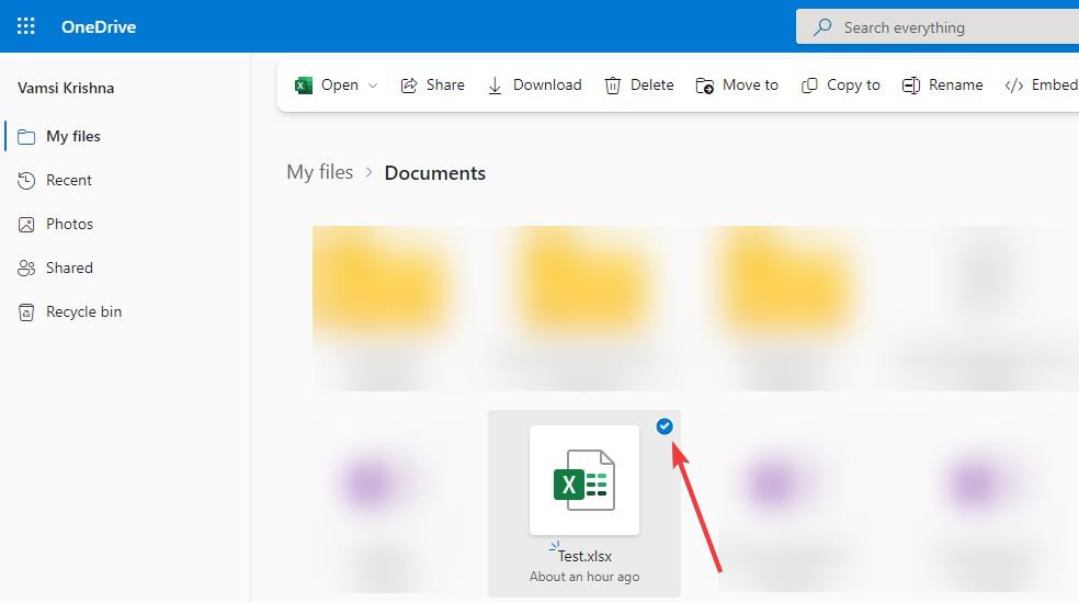 onedriveでExcelファイルを選択